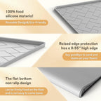 Easy to clean flexible gray silicone kitty litter tray mat