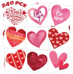 Winthrop 240 pieces heart temporary tattoos front view