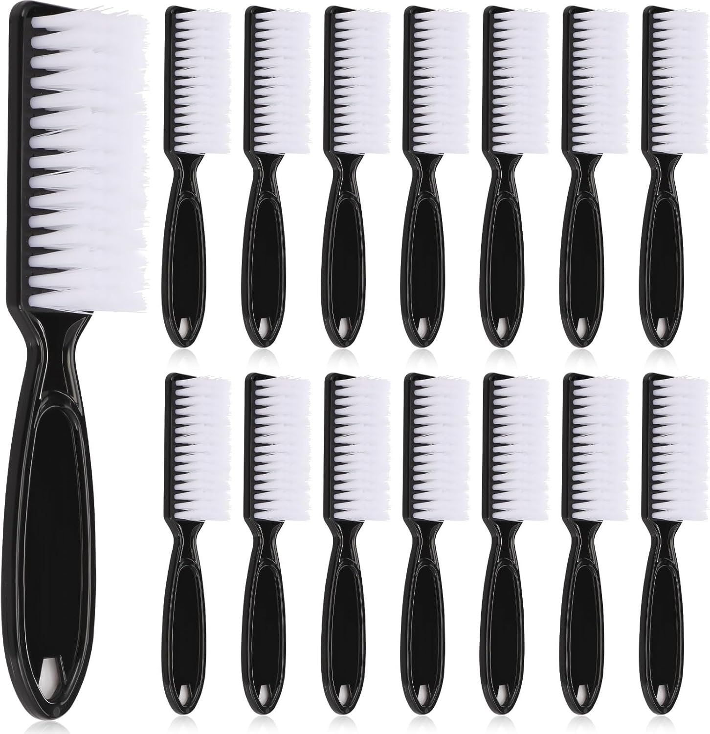 Patelai 15 pieces nail brush handle grip front view showing the sleek black plastic design.