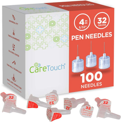 Care Touch CTPN32532 Insulin Pen Needles box front view 100 count.