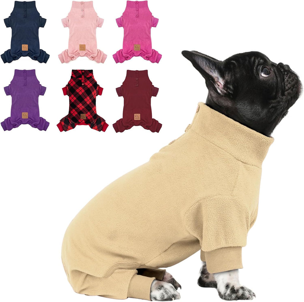cyeollo Dog Pajamas Fleece Pjs Thermal Stretchable Dog Onesie Winter Jumpsuit for Small Dogs Warm Pet Cold Weather Coats, Navy M - Image 9