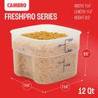 Close up of molded recessed handles on Cambro storage container