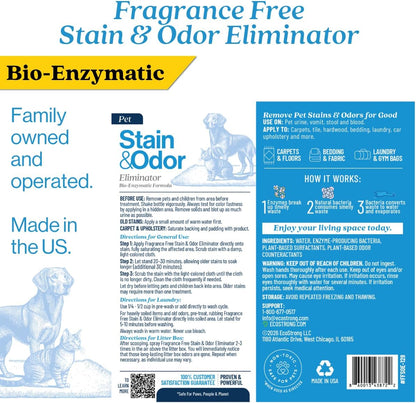Eco Strong Pet Stain and Odor Remover - Cat Urine Enzyme Cleaner, Urine Destroyer for Dogs, Pet Urine Enzyme Cleaner [All New Fragrance Free] - 128oz - Image 8
