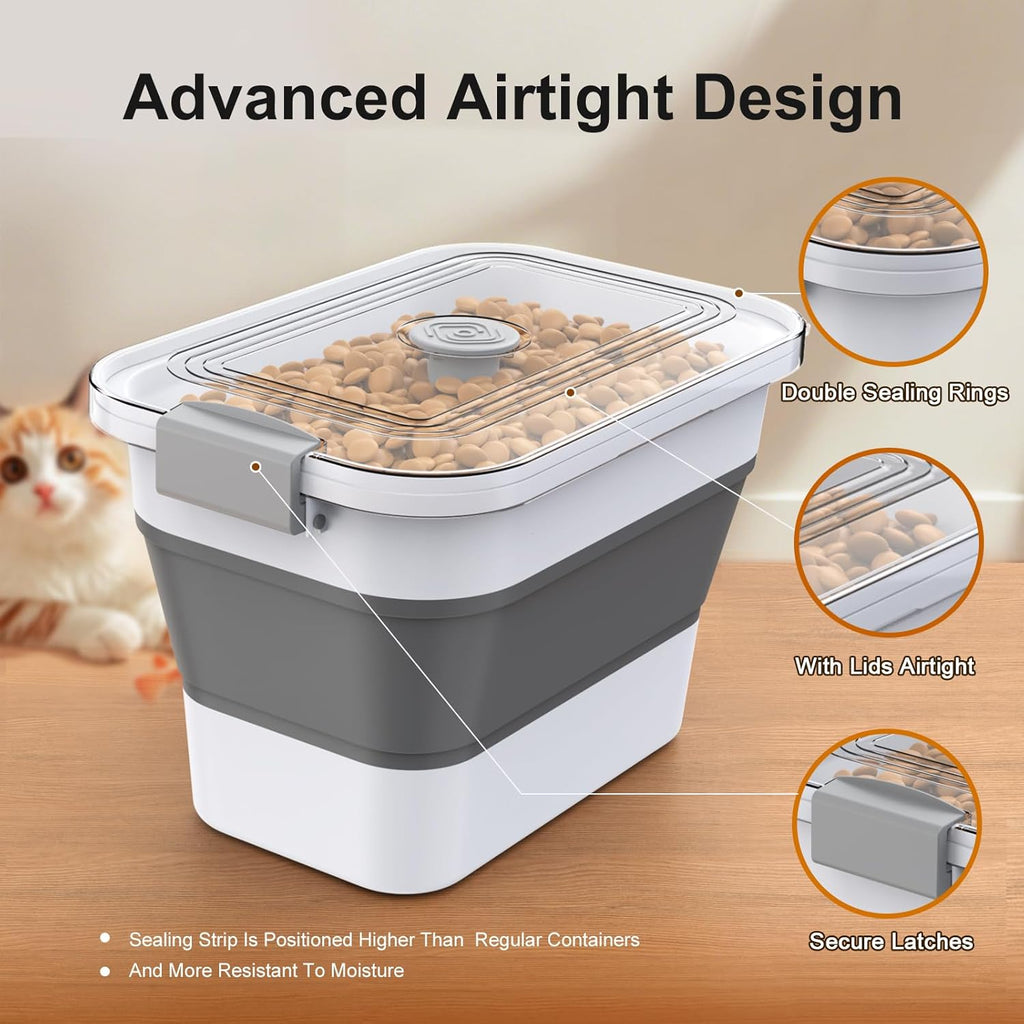 Viretec pet food bin with wheels and scoop