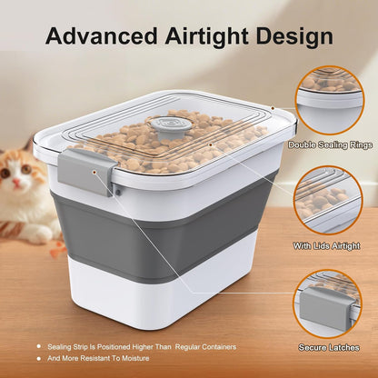 Viretec pet food bin with wheels and scoop