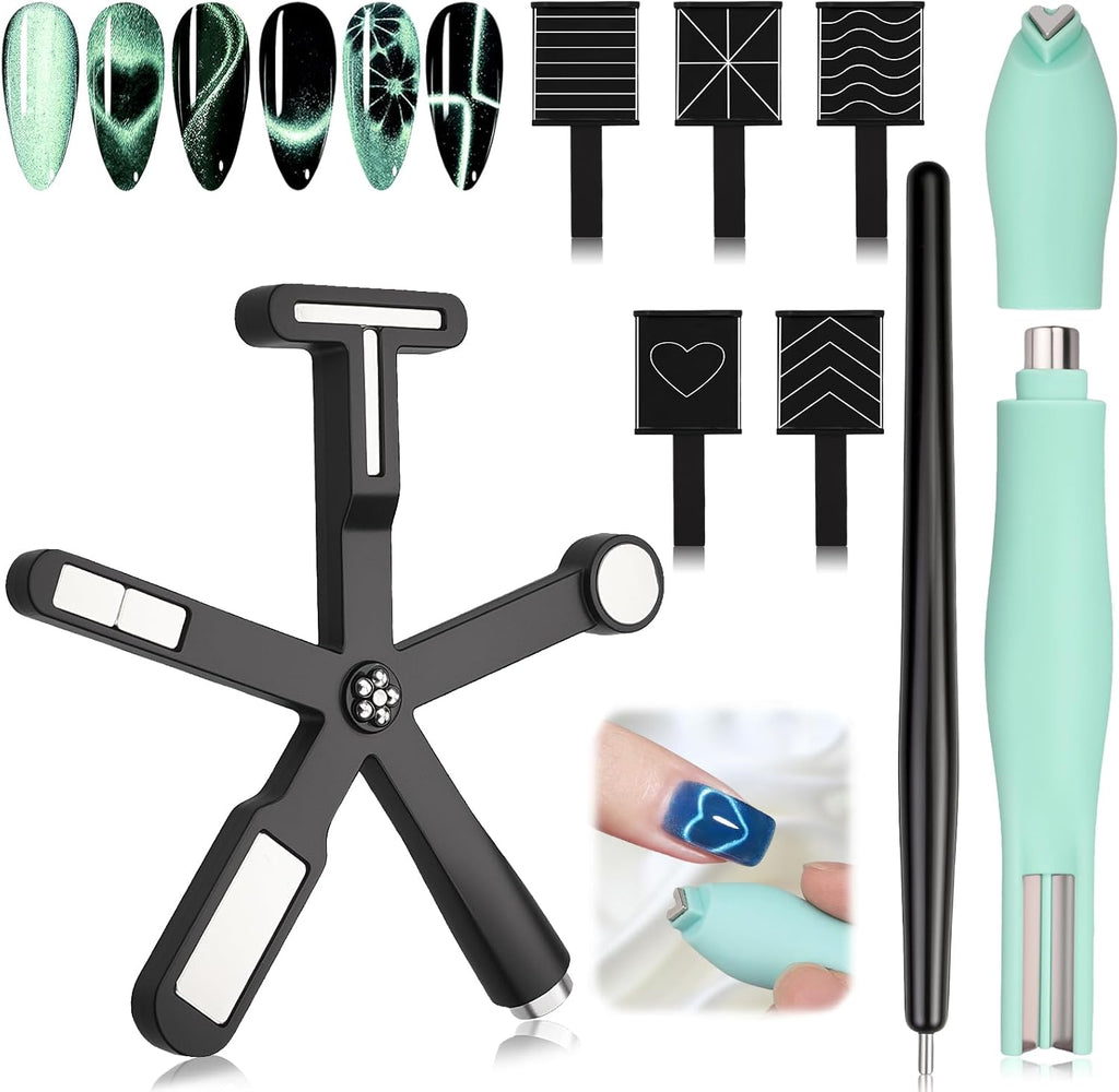 Ebanku 11 piece cat eye nail magnet tool set front view