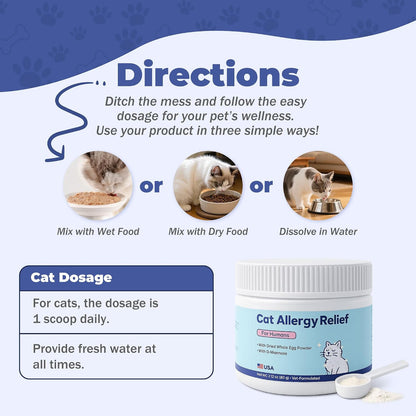 Premium cat allergen neutralizer powder for reducing indoor pet dander flakes