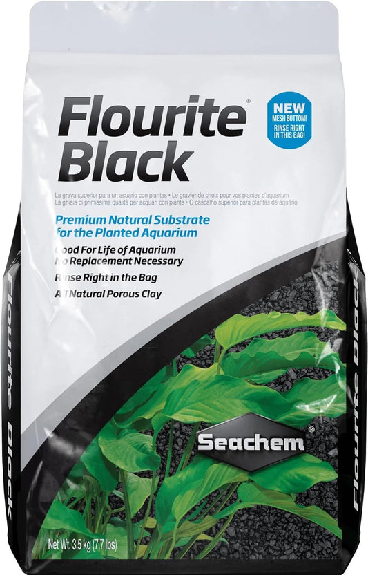 Seachem Flourite Black Clay Gravel 7.7 lb bag front view