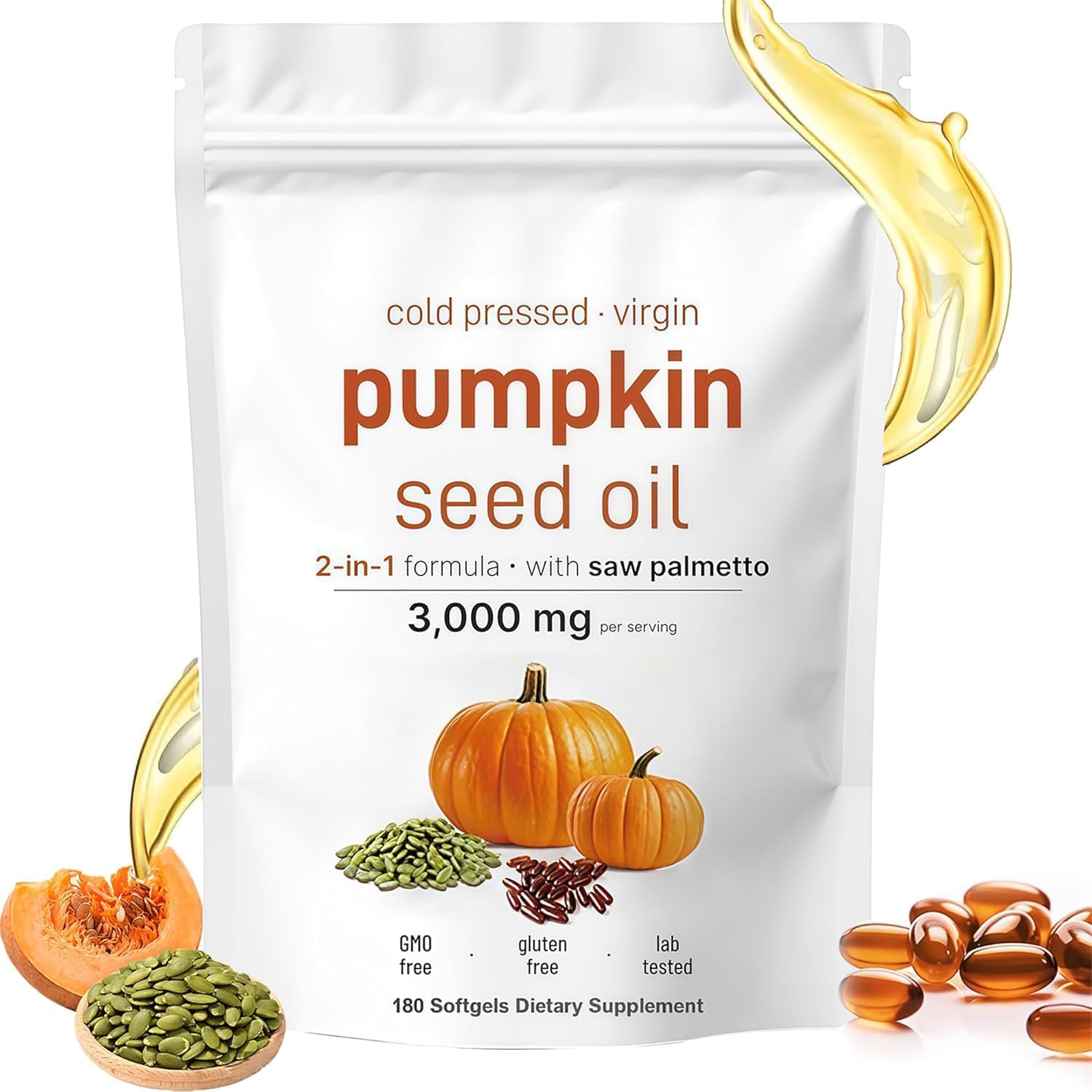 Hwaxigo Pumpkin Seed Oil Capsules front view bottle