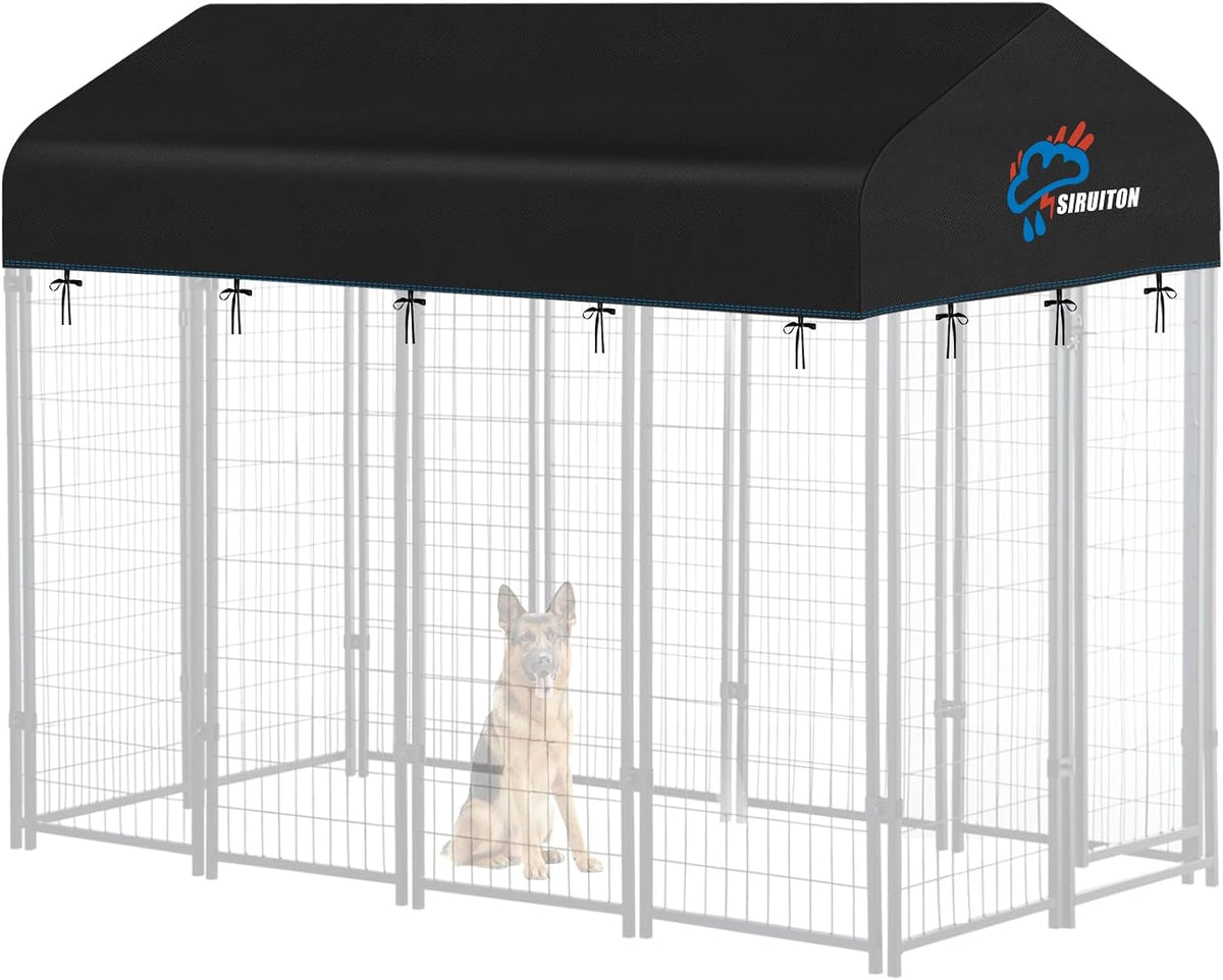 SIRUITON 8x4FT Outdoor Dog Kennel Replacement Cover, Heavy Duty 600D Oxford Fabric with Sun/Rain Dog Play Pen Top Cover Sun Shade Specialized,Snowproof,Sun( Covers Only) - Image 11