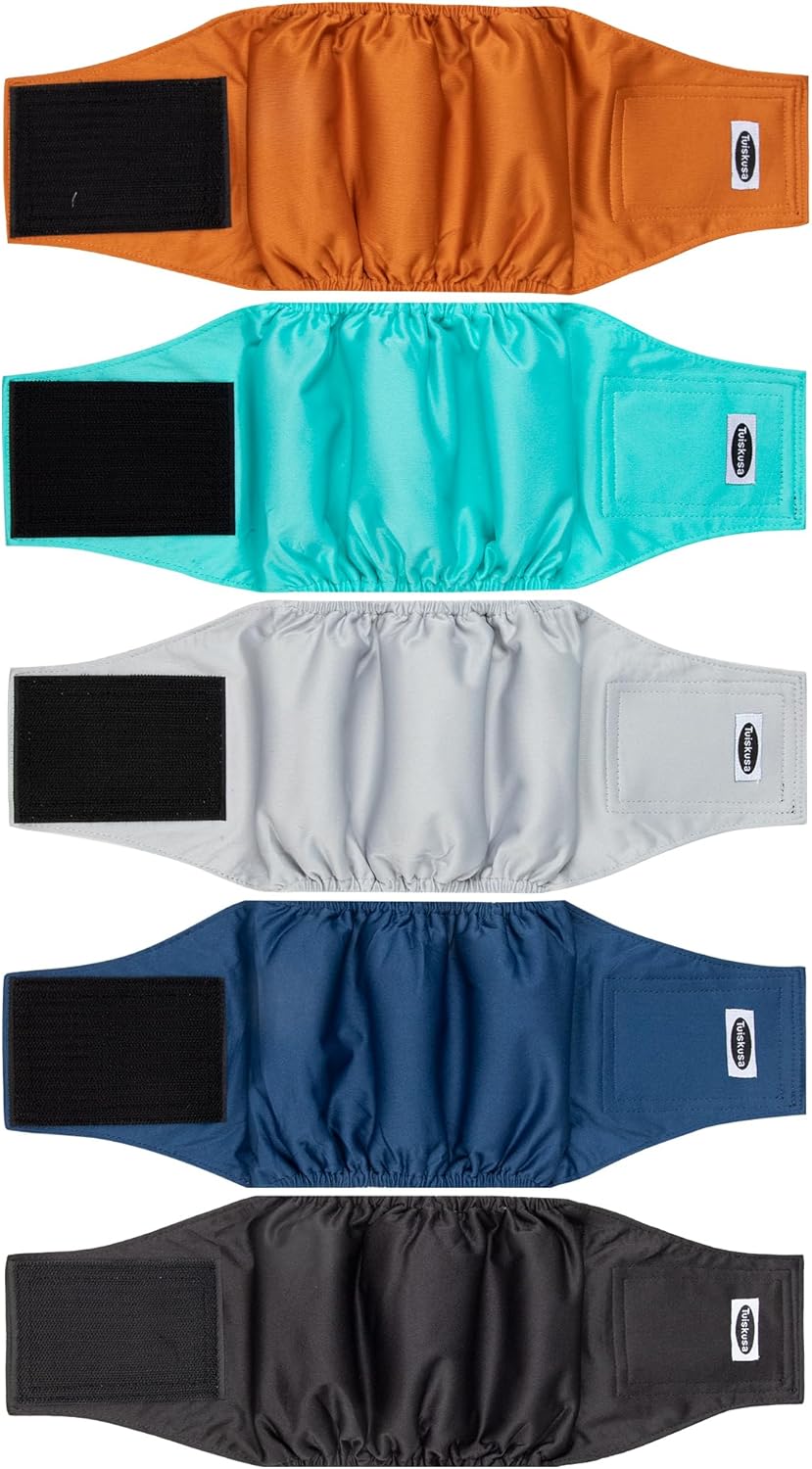 Male Dog Diapers, High Absorbing Dog Belly Bands for Male Dogs, Washable Reusable Dog Males Wraps(5 Pack) - Image 9