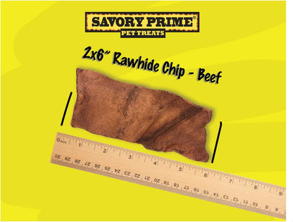 Packaging label details of Savory Prime one hundred percent natural dog chews.