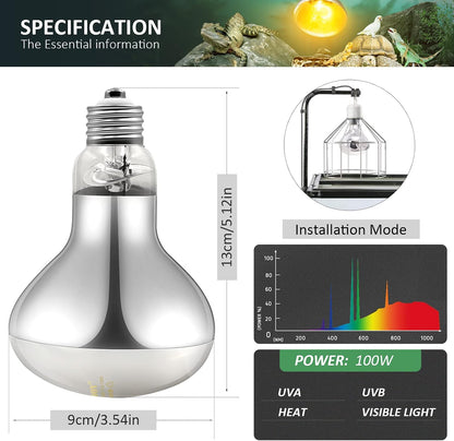 MIXJOY self ballasted reptile basking light bulb close up view