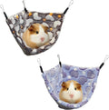 GOMICRAFT hanging corner hammock pack of two front view in coffee and purple colors for small pet cages.
