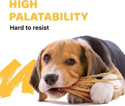 Hypoallergenic rawhide alternative turkey tendon strip for sensitive dog stomachs.