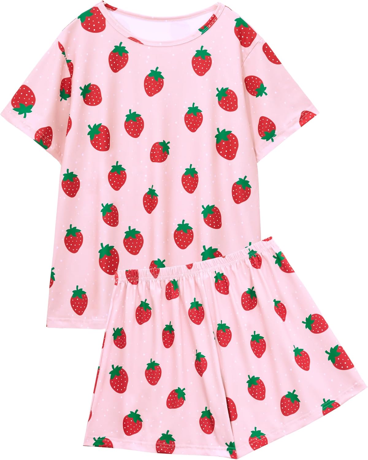 XPUDAC breathable polyester elastane two piece pajama set pink color