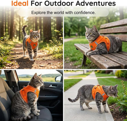 Nitvei air mesh no choke cat vest harness back view
