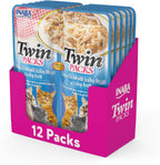 Twelve count box of Inaba twin pack cat food toppers