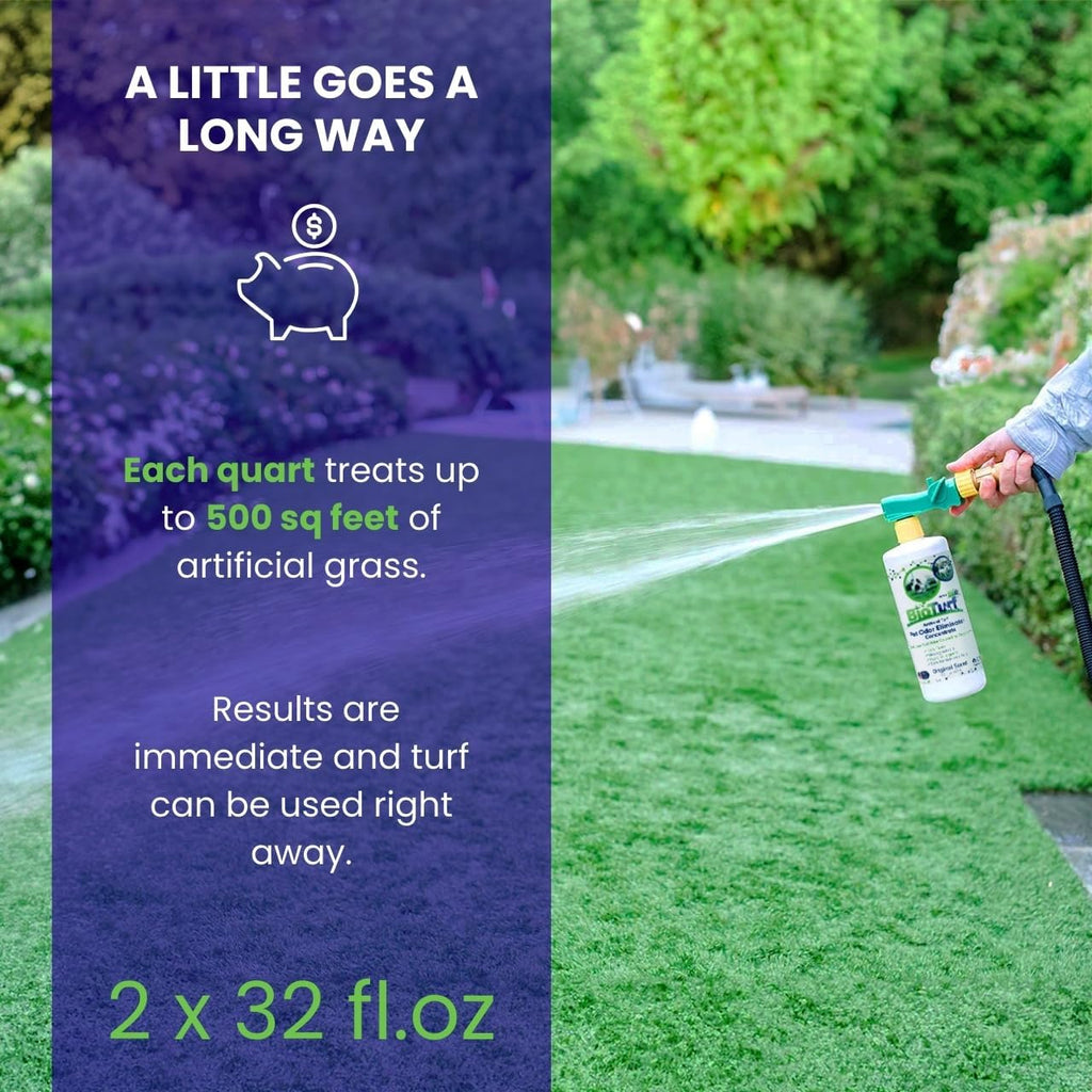 Dog urine and feces odor neutralizer for synthetic lawns