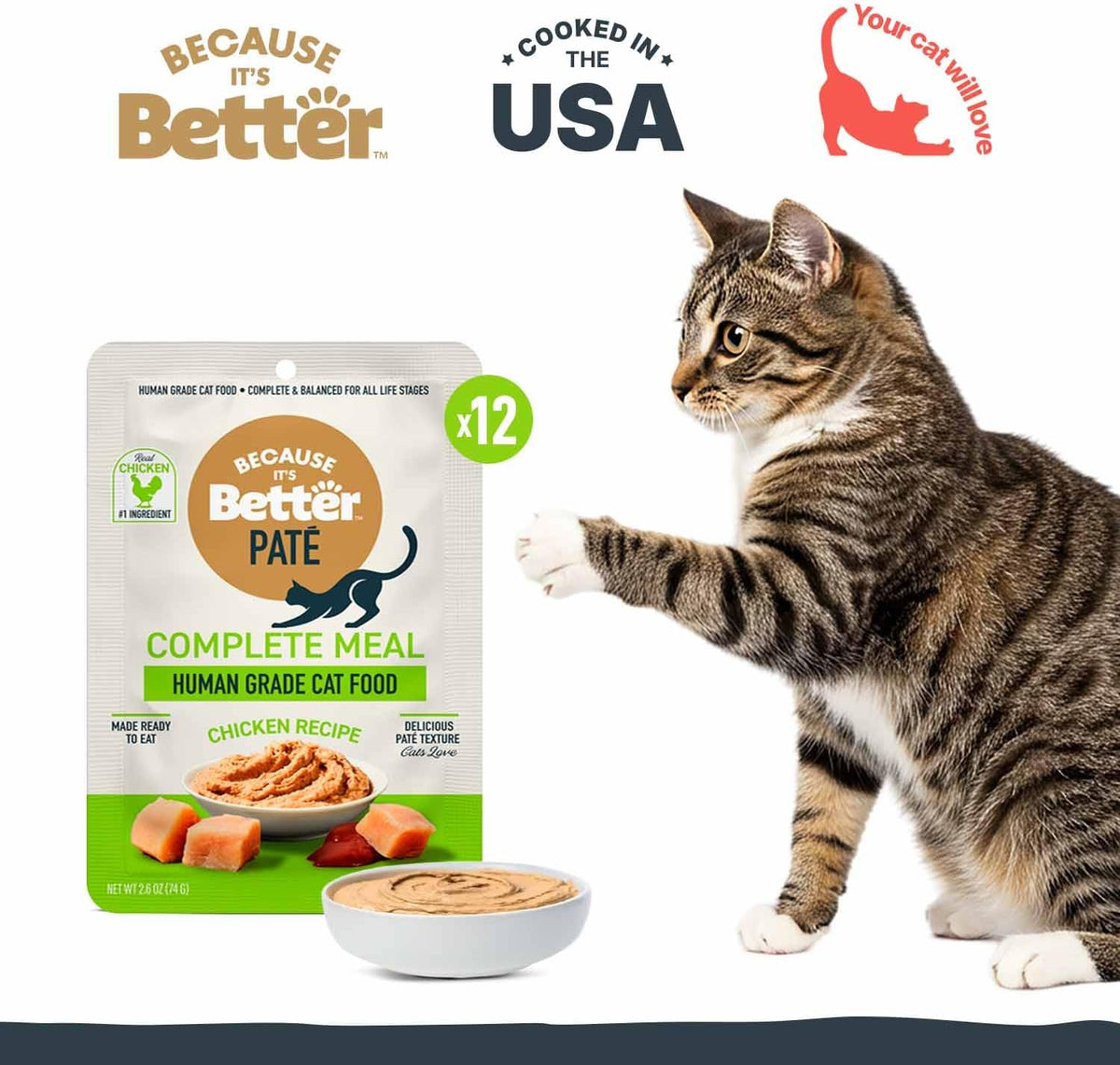 USA imported balanced nutrition wet food for adult cats and kittens