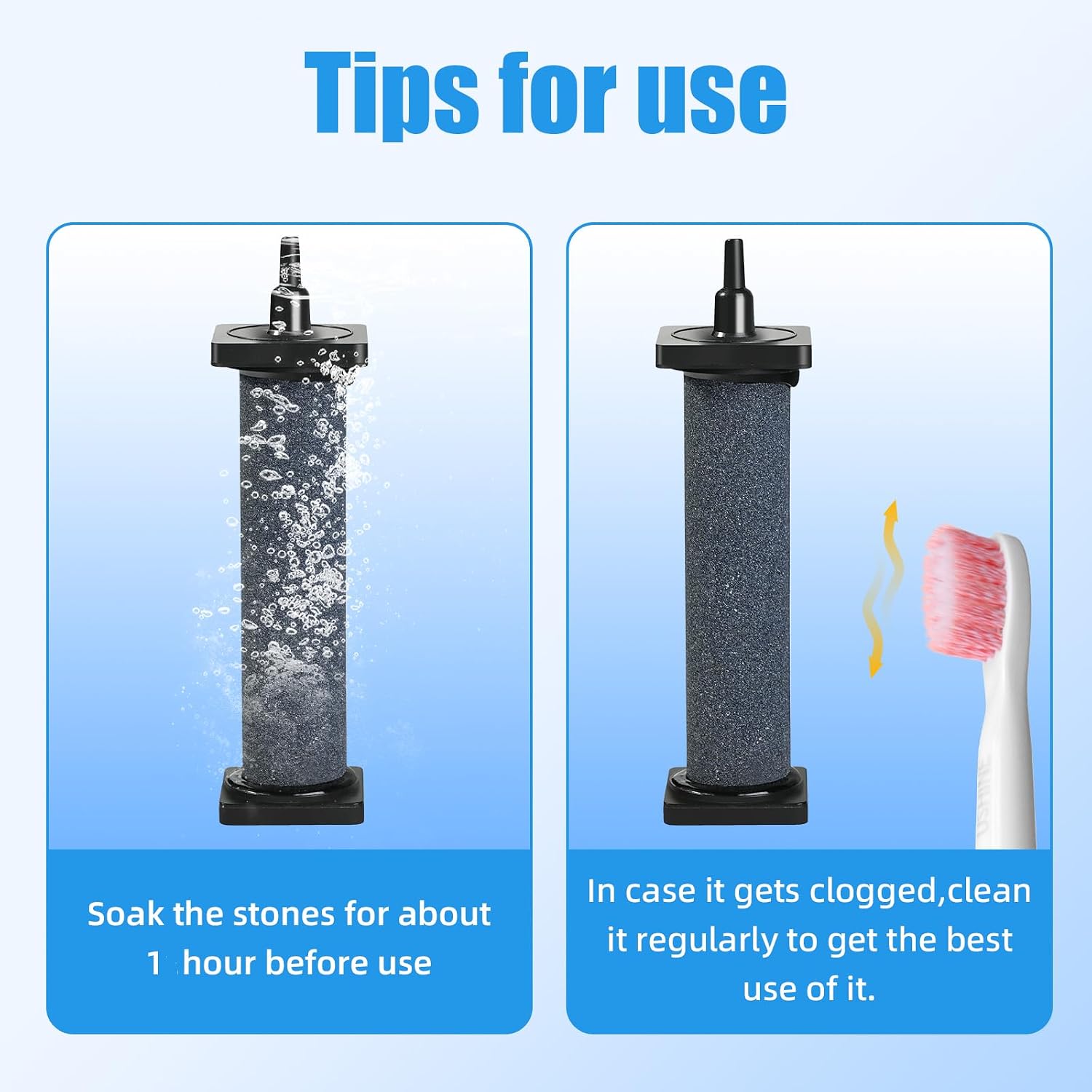 High output Aquaneat aquarium air stone diffuser showing safe washable mineral texture close up.