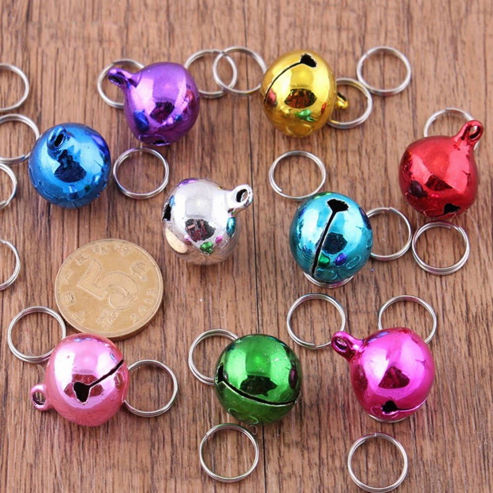 Close up view of the 12 millimeter colorful metal charms showing the secure lobster clasp attachment.