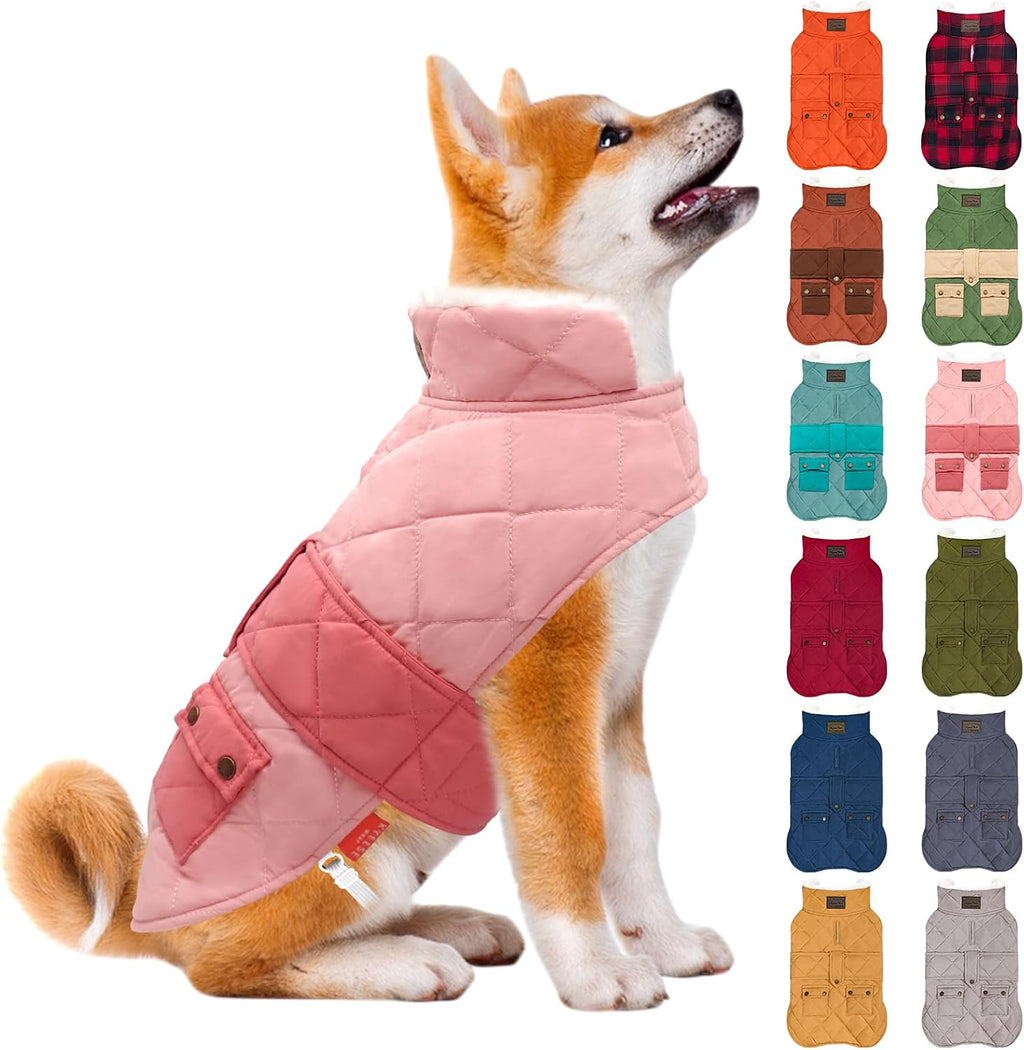 KYEESE Dog Coat Warm Pets Clothes for Cold Weather Soft Pet Sweater with Leash Hole Thick Pet Winter Puffer Coat with Pocket Windproof Dogs Jacket with Fleece Lined Waterproof Dog Coats for Large Dogs - Image 12