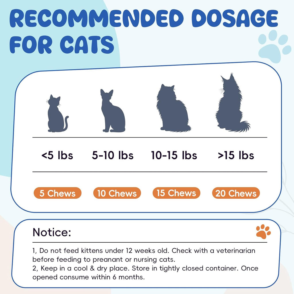 Authentic USA imported premium feline stress support daily tablets on white background