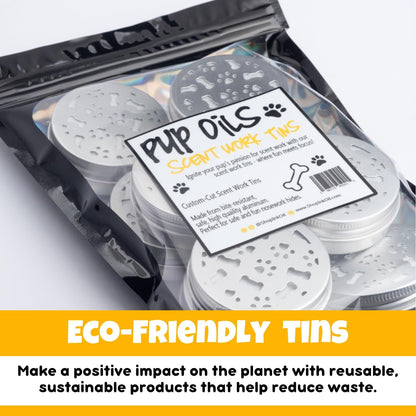 Vented scent training tin with bone and paw design