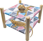 Tfwadmx Bearded Dragon Bed Wood Reptile Lizard Lounger Sleeping Hammock Tank Habitat Accessories for Leopard Gecko or Other Small Animal - Image 9