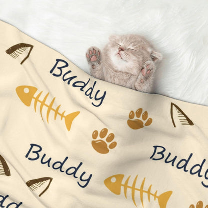 COOPASIA custom cat blanket folded neatly displaying the extra small lap size dimensions