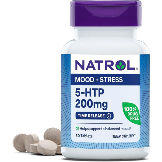 Natrol 5-HTP 200mg Mood Support 60 tablets front view authentic import
