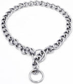 Freezx silver chrome plated slip chain necklace showing large welded rings