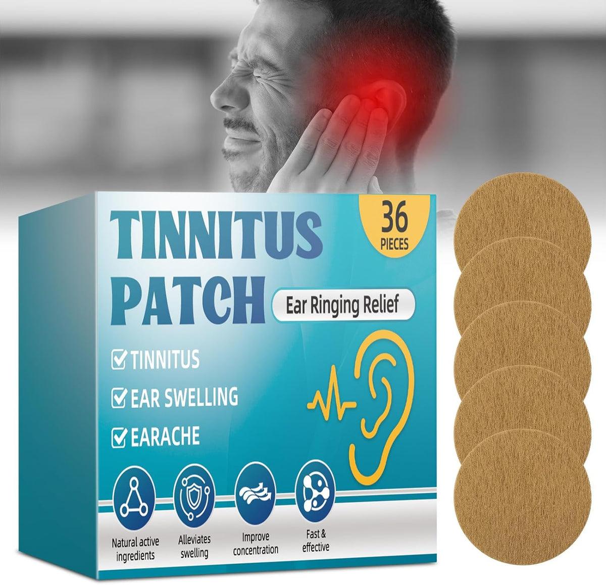 Bondtech Tinnitus Relief Patches front view packaging