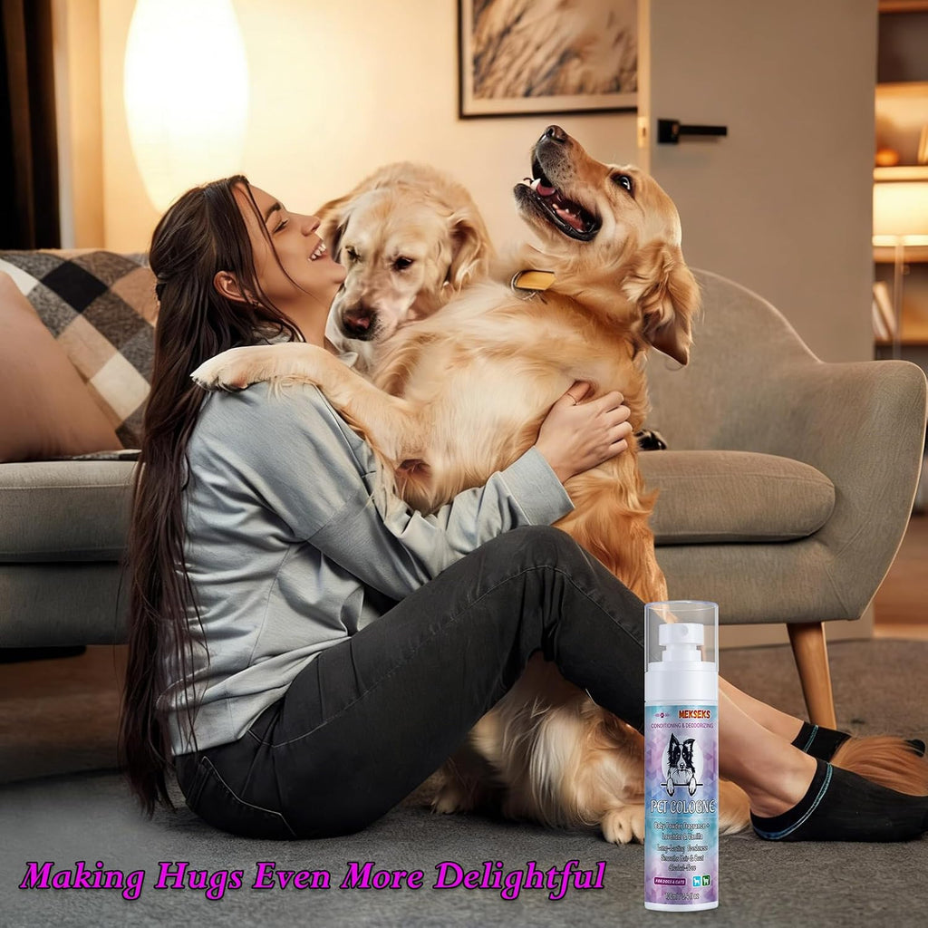 Back view of pet cologne packaging with directions for use.