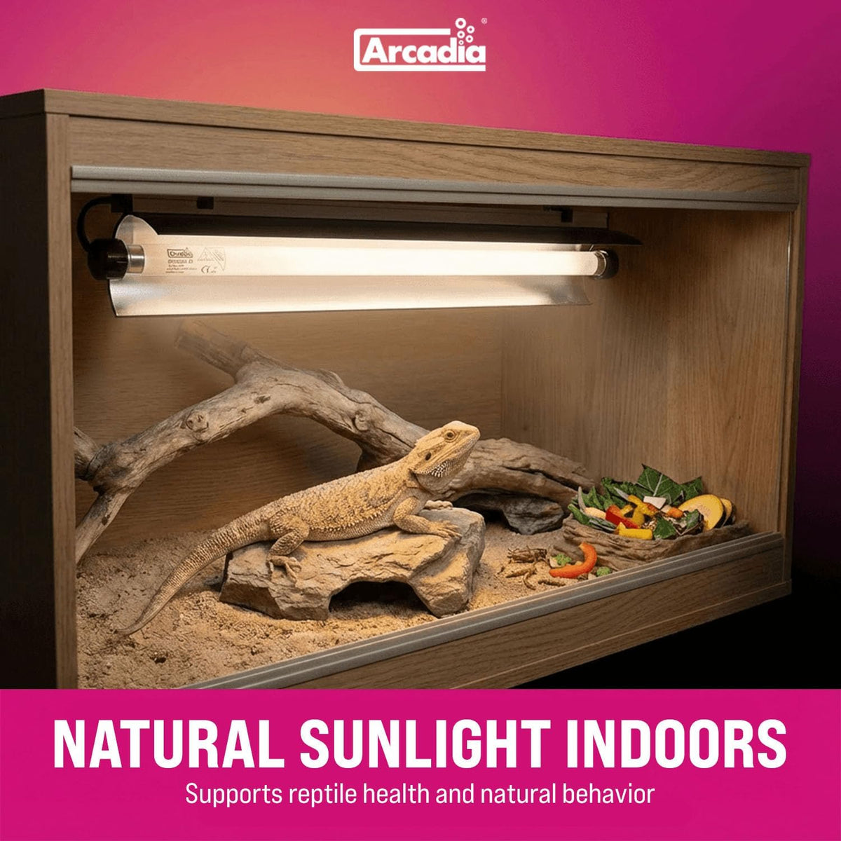 Arcadia Pro T5 39W fixture lamp tube and reflector