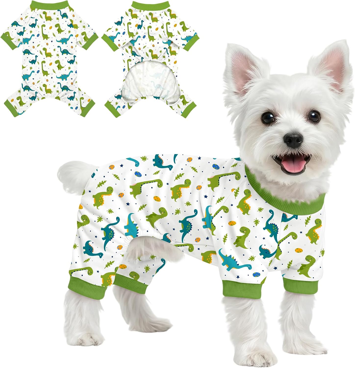 Dog Pajamas for Small Dogs Pjs Recovery Suit Pink Bow Dog Pajamas Breathable Pjs Puppy Pajama Cute Jammies Doggie Onesie Stretchy Soft Sleepwear for Spring Summer Pet Costume-S - Image 14