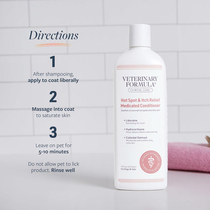 Authentic Veterinary Formula 16 ounce hot spot treatment bottle angle view