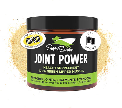 Super Snouts Joint Power dosage guide instructions on the product packaging