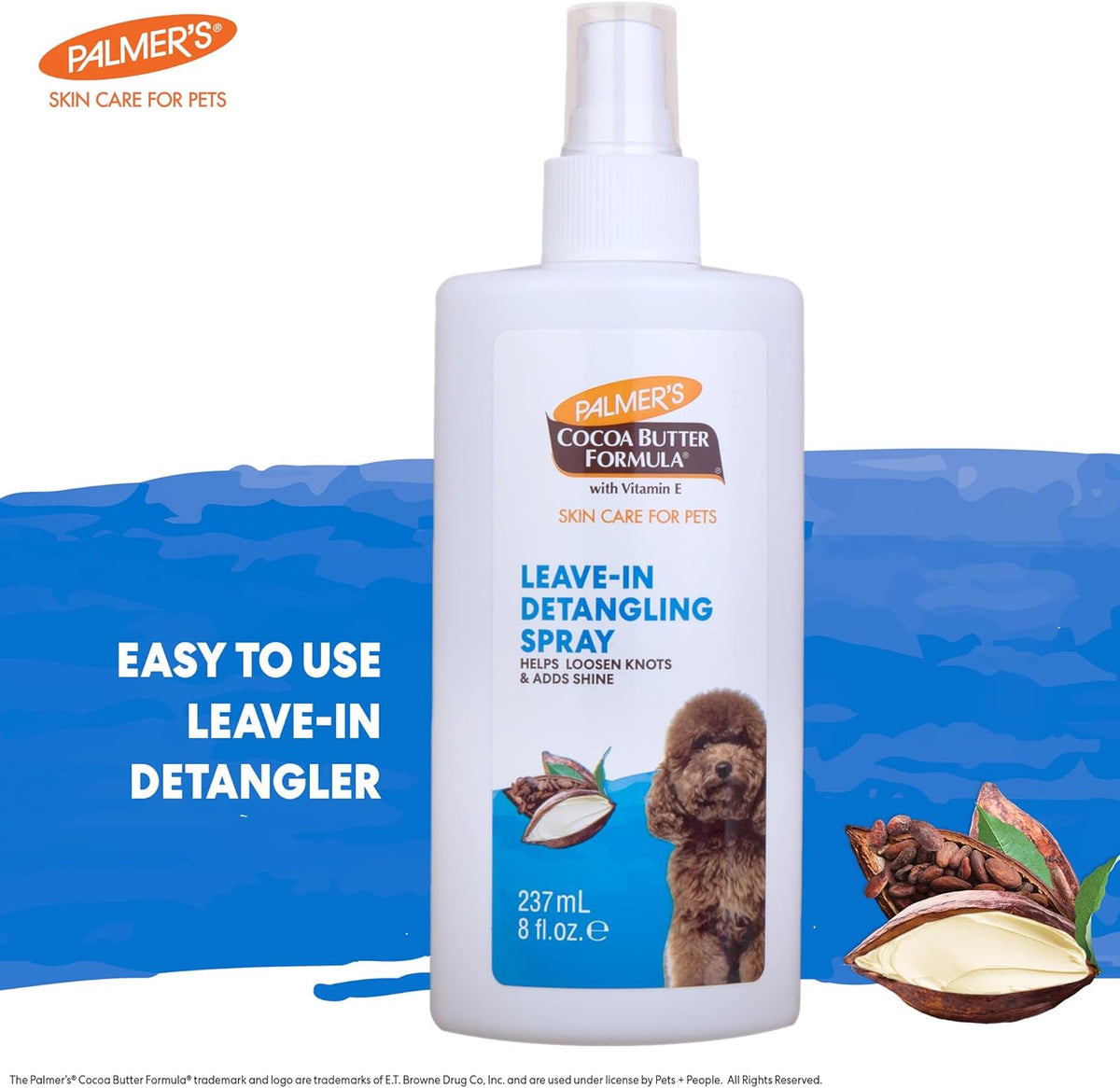 No rinse dematting spray for dogs with long fur.