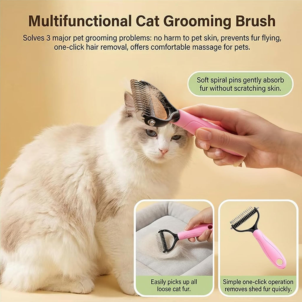 Dhgate dual sided undercoat rake being used on a long haired double coated dog