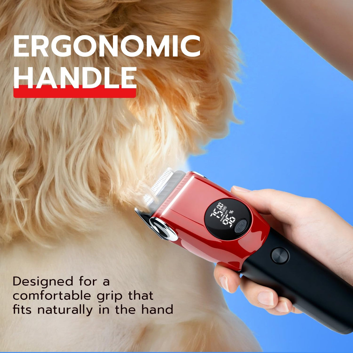 Mcbazel quiet pet hair trimmer with adjustable guide combs for various coat lengths