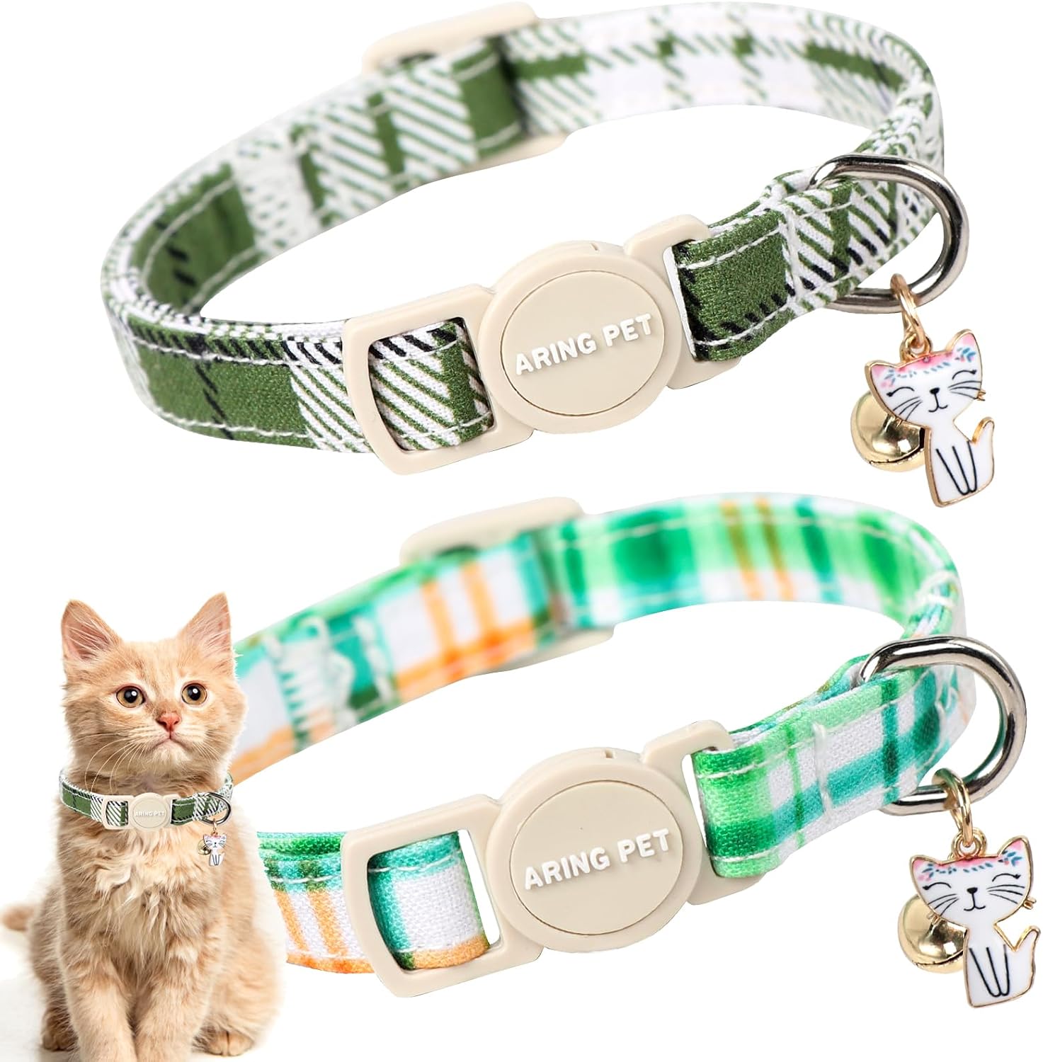 Premium USA imported ARING PET cotton neck band with removable tracking jingle bell