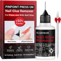 Glamonade press on nail glue remover front view bottle with pinpoint applicator