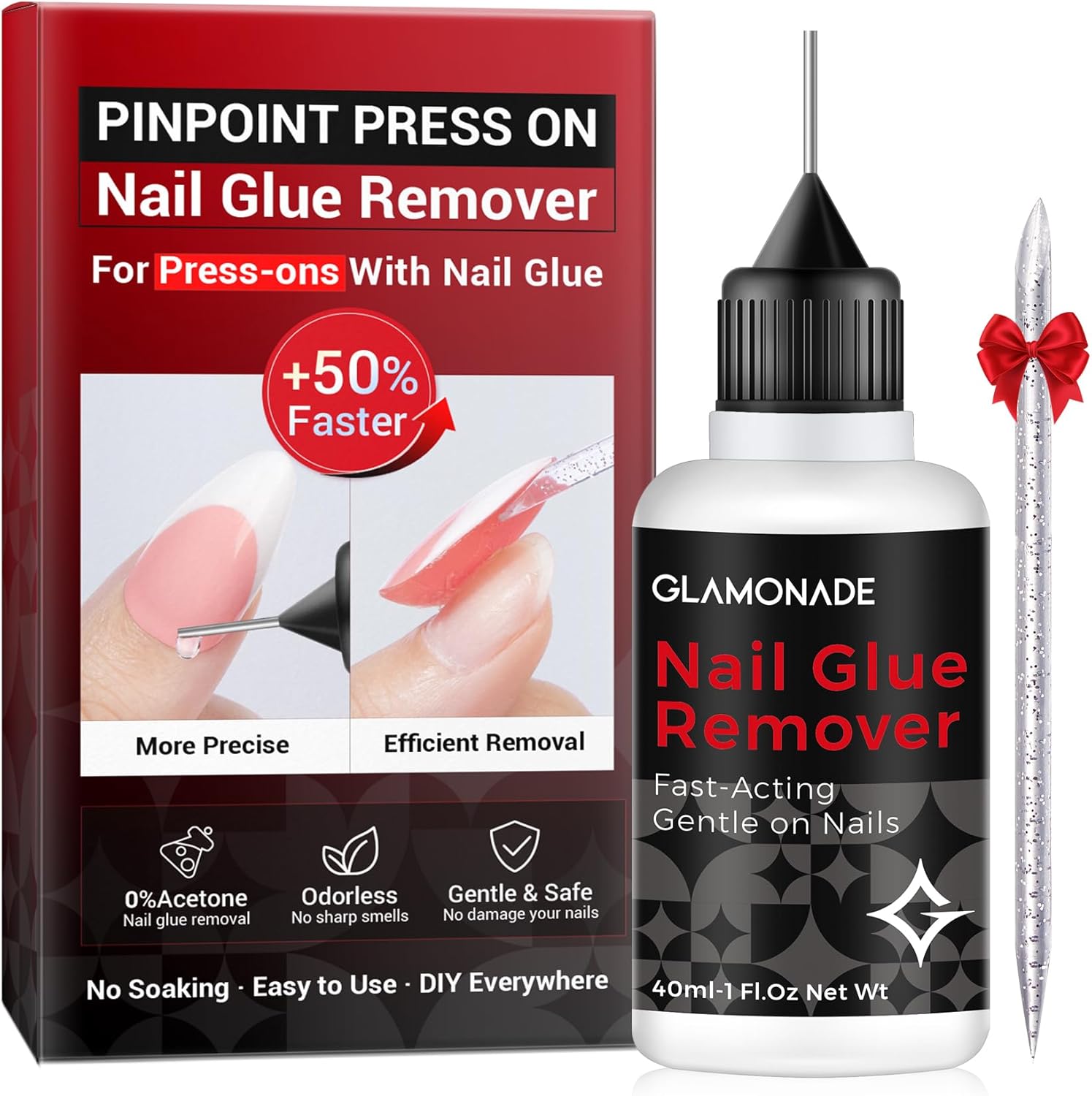 Glamonade press on nail glue remover liquid bottle front view