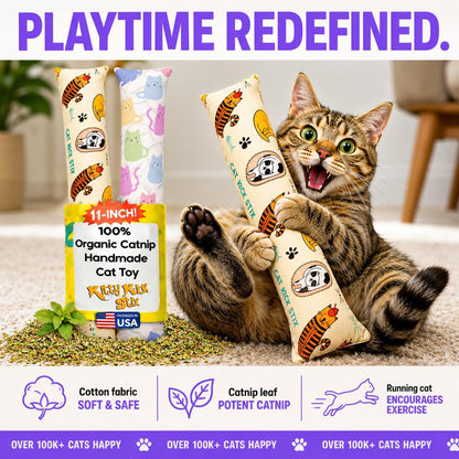 Variety of patterns for Kitty Kick Stix kicker toys