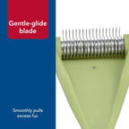 Coastal dog deshedding brush side profile showing blade curvature