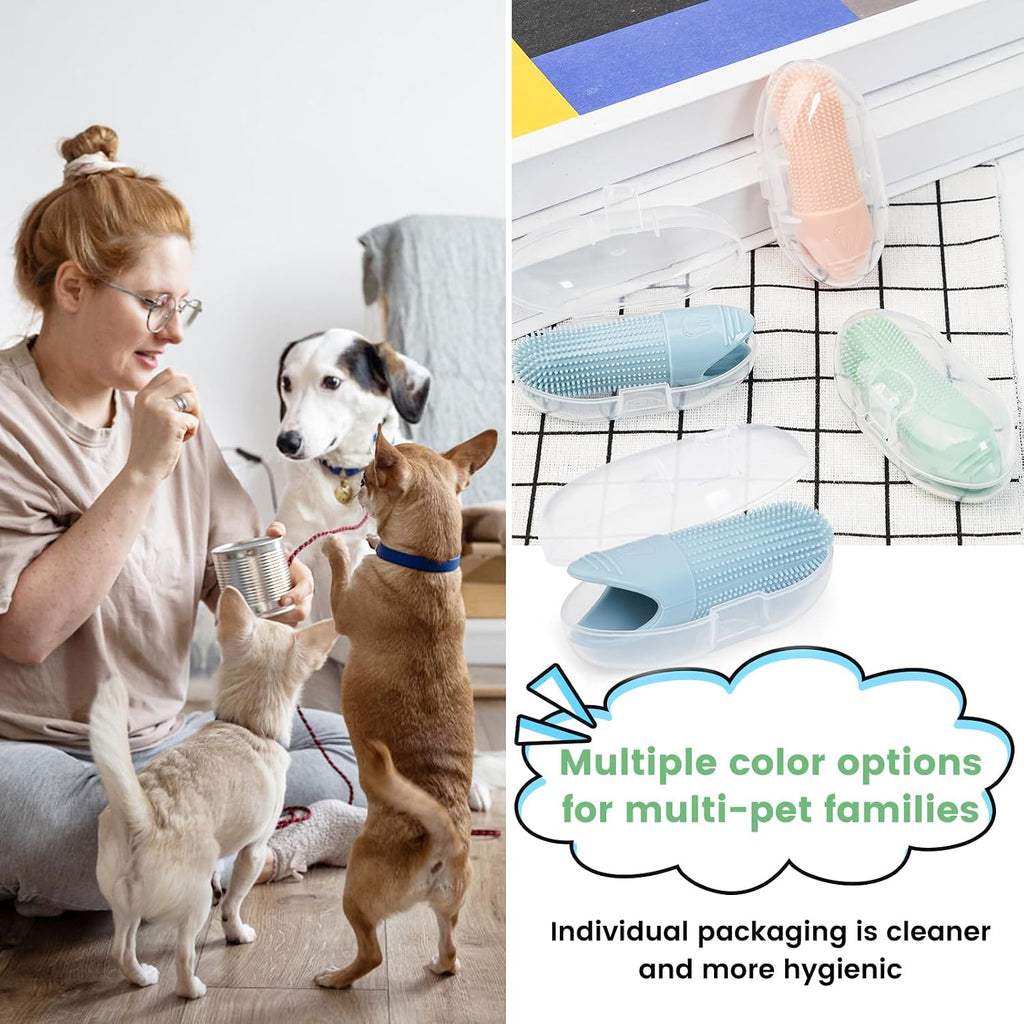 Duckart silicone toothbrush being used for cat dental care