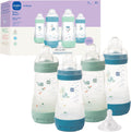 MAM Easy Start AntiColic Baby Bottle front view four pack showcasing premium blue wide neck design