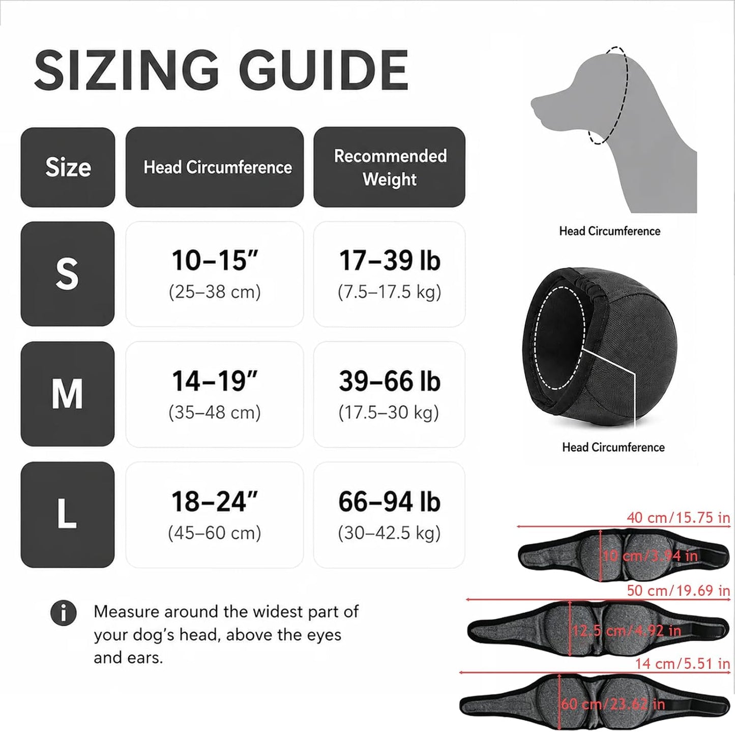 Ensimdi noise dampening dog ear protector wrap hook and loop closure detail